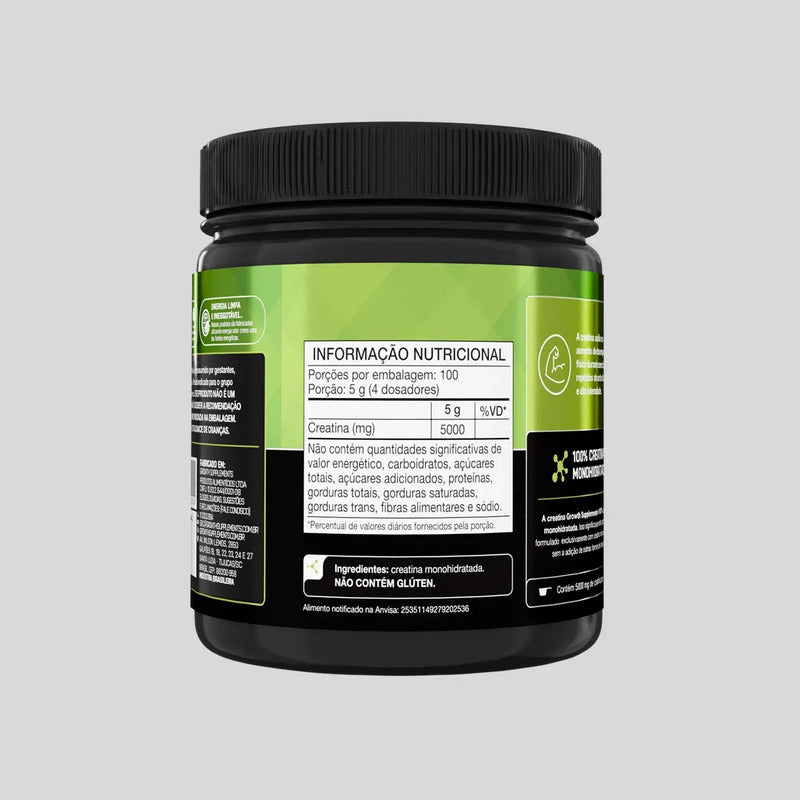 Creatina Monohidratada 500g Growth Supplements - Sem Sabor Em Pó